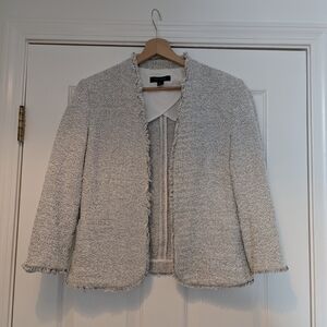 Ann Taylor Textured Blazer - White And Black
